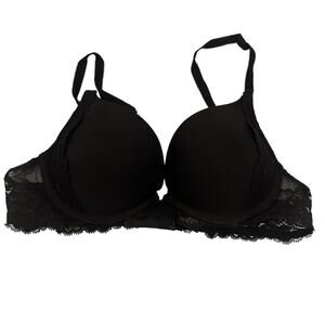 Victoria's Secret Dream Angels Black Lace Push-Up Bra Size 34B